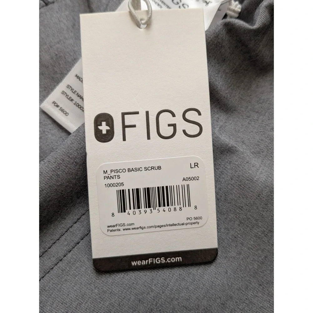 Figs Pisco Basic Scrub Pants Mens Large Comfort Gray NWT Stretch Pockets